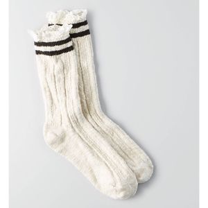 American Eagle AEO Versity Lace Crew Socks women's